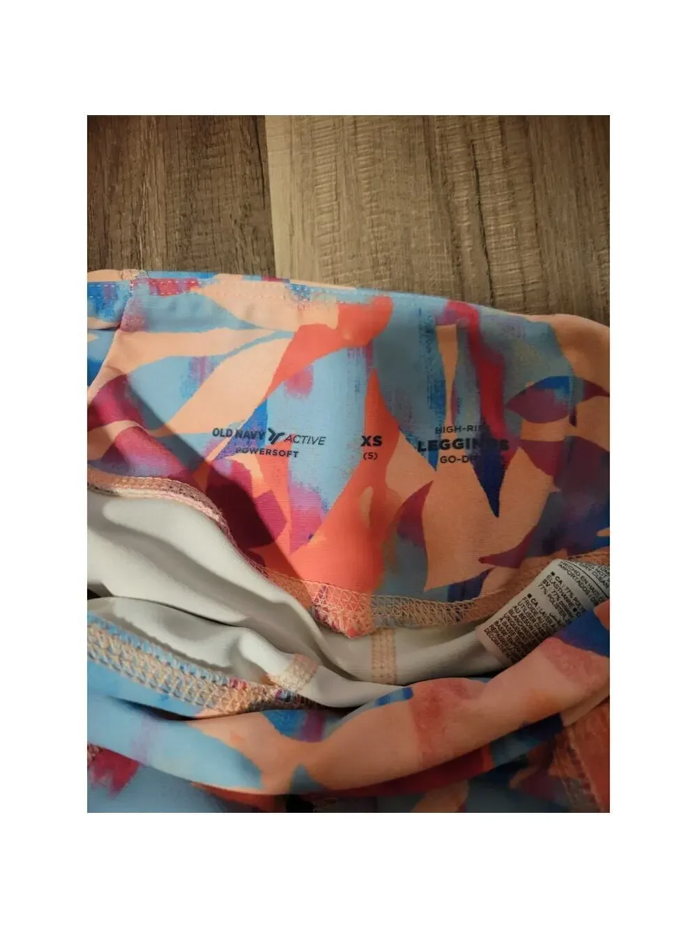 Girls Old Navy Pink/Blue Floral Athletic Leggings Size XS